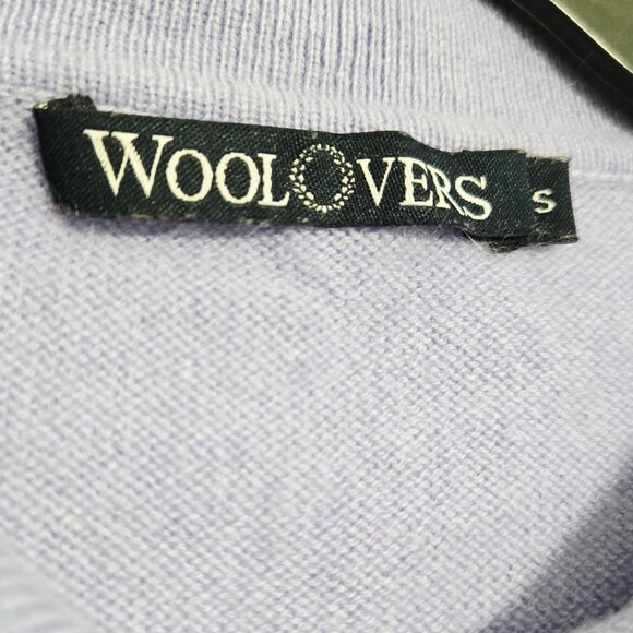 Woolovers Cashmere and Merino Knitted Polo Shirt Soft Lilac S - Picture 7 of 11